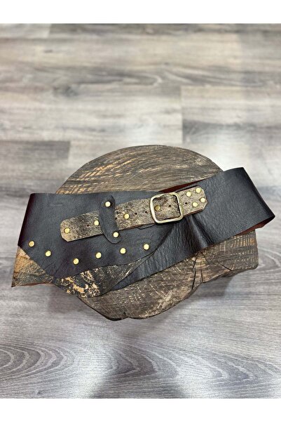 Yılday Gür Butik Oak Ridge Çift Renk Hakiki Deri El Yapımı Western Kemer – Si...