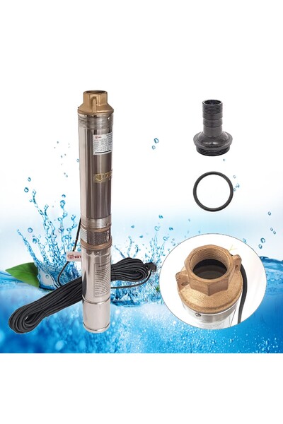 DDT Pompă submersibilă de adâncime 4QJD2-8, 1500 W, 8 rotoare, 7 m³/h, cablu ...