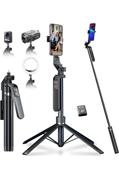 HYX حامل ثلاثي القوائم للهاتف المحمول مقاس 70 بوصة، حامل ثلاثي القوائم محمول ...