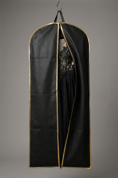 FarilasGlobal 5’li Siyah – Gold Şeritli Abiye Elbise Kılıfı Seti