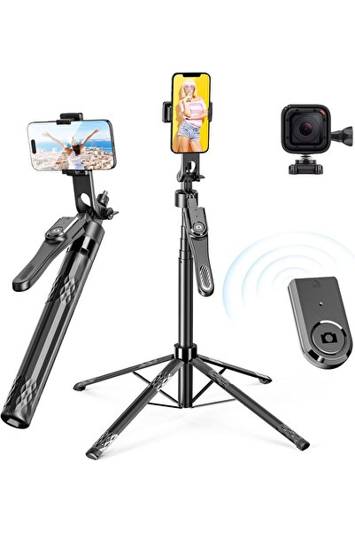 HYX حامل ثلاثي القوائم مقاس 72 بوصة مع جهاز تحكم عن بعد وعصا سيلفي بأربعة أرج...