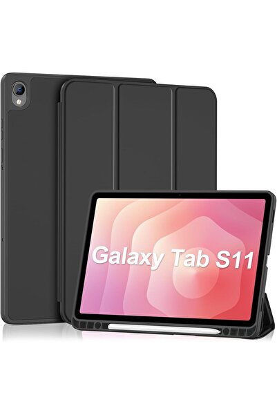 HYX Smart Case for Samsung Galaxy Tab S11 11'' 2025 with Pen Holder, Tri-Fold Stand Cover with Soft TPU