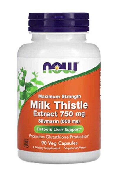 Now Foods مستخلص شوك الحليب، أقصى قوة، 750 ملغ، 90 كبسولة نباتية