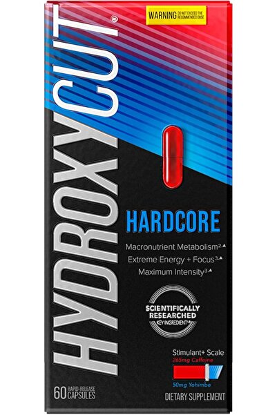 MUSCLETECH Hydroxycut Hardcore Burner Energy + Focus for Women & Men - 60 Rapid-Release Caps