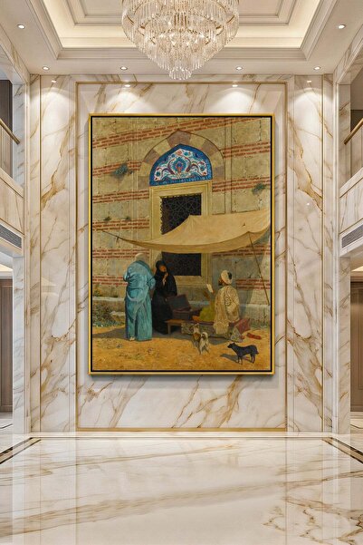 Wallivo Osman Hamdi Bey Kapalıçarşı Önünde Sohbet Gümüş Metal Çerçeveli Kanva...