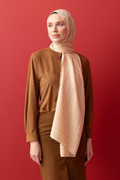 Imannoor Naia Shawl - Iman Square Patterned - Gold