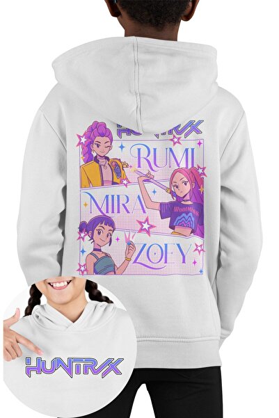 Fuddy Moda Huntrix Characters Back Printed Children Hooded Sweatshirt, Kpop D...