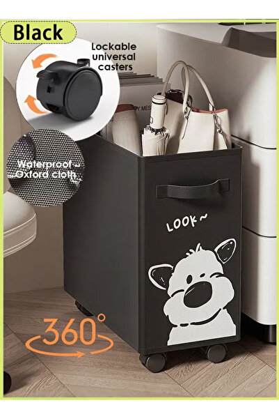 Generic Foldable rolling office cart with thickened multifunctional storage box and locking wheels