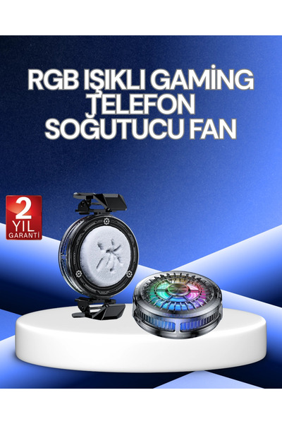 Genel Markalar İthalat® Rgb Işıklı Telefon Soğutucu Fan Gaming Cooler Süper H...