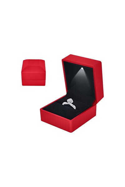 OEM Jewelry box LED when opened, velvet interior, engagement, wedding, ring, necklace