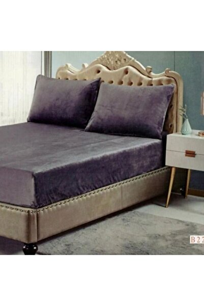 Reiashn Home Velvet Elastic Bed Sheet, Purple Winter Double Size 38+200*200cm