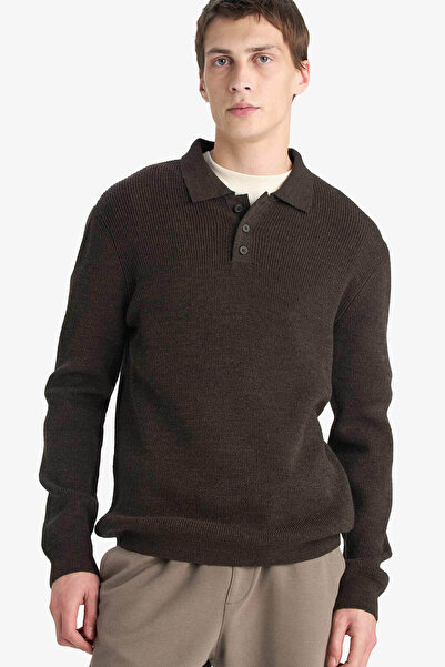 DeFacto Standard Fit Polo Neck Knitwear Sweater D3589Ax25Wn