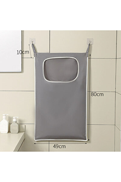 Choice1 سلة غسيل معلقة على الحائط من قماش أكسفورد رمادي اللون، منظم لتخزين ال...