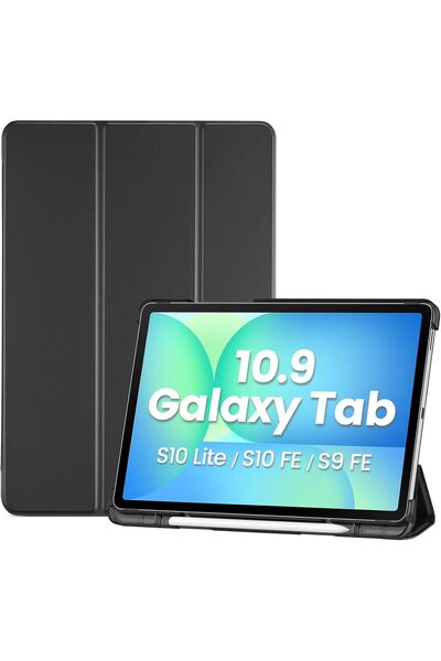 HYX جراب ذكي لجهاز Galaxy Tab S10 Lite/S10 FE/S9 FE مقاس 10.9 بوصة مع حامل قلم S - أسود
