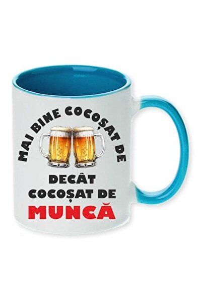 CRD PRINT Cană personalizată „Gârbovit după muncă”, CRD PRINT, 330ml, albastră