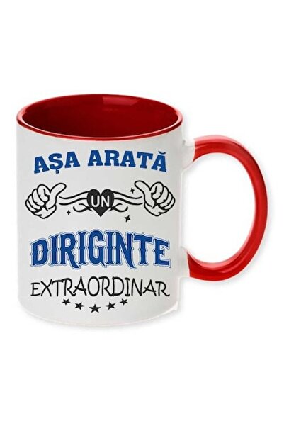 CRD PRINT Cană personalizată „Așa arată un profesor extraordinar” - Roșu, 330 ml