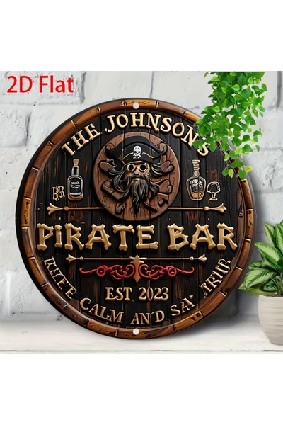 HELLOYOUNG لوحة معدنية عتيقة تحمل اسم "حانة جونسون للقراصنة" - تصميم جمجمة - ...