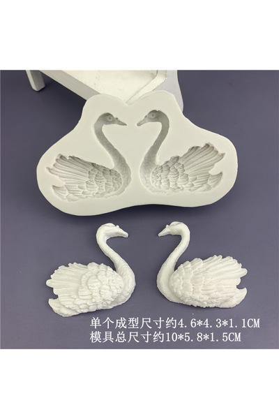 Choice زوج واحد من قوالب السيليكون من Little Swans، عجينة السكر العطرية، الجبس الراتنجي، قطرة الغراء