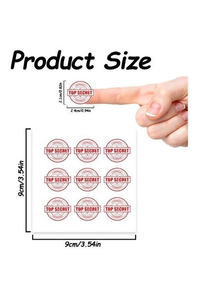 Choice AECH06-06991 180 قطعة من ملصقات Top Secret ذاتية اللصق مقاس 0.82 × 0.9...