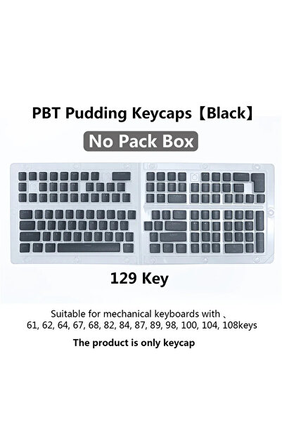 Choice Black 2025 PBT Pudding Keyboard Keycap OEM Profile 129 keys Key cap for Mx Hot Swap Mechanical Keybo