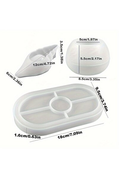 Choice مجموعة قوالب اصنعها بنفسك، مكونة من 3 قطع، مصنوعة من صدفة محارة، صينية...