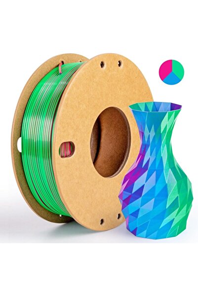 Choice1 خيوط طابعة ثلاثية الأبعاد من الحرير PLA ثلاثية الألوان، 250 جرام، 1.7...