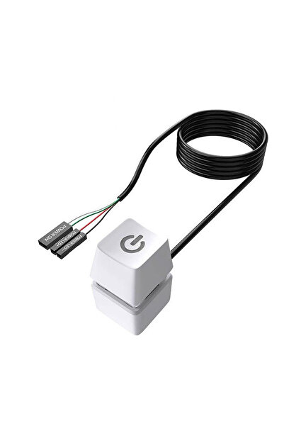 Choice مفتاح تشغيل/إيقاف تشغيل خارجي للوحة الأم للكمبيوتر المكتبي بإضاءة LED مربعة ملونة مقاس 2 متر باللون الأبيض من NNBILI