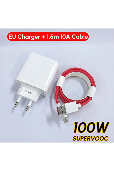 Oneplus EU and 1.5m Cable Charger Original 100W 80W USB Adapter SUPERVOOC Type C 10A Cable For Oppo
