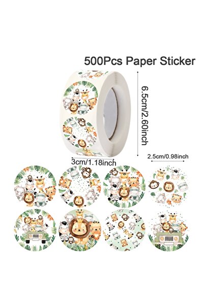 Choice 2.5 سم نمط-01 أكياس حلوى عيد الميلاد حيوانات الغابة ملصق صندوق هدايا د...