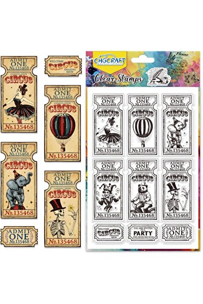 Choice AECH09-05585 تذاكر سيرك عتيقة طوابع شفافة طوابع بريدية شفافة طوابع سيل...