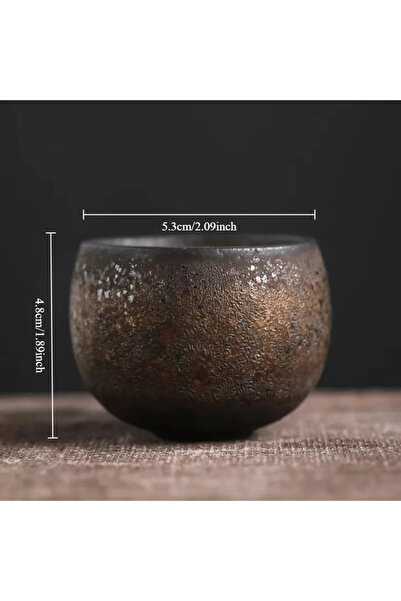 Choice كوب شاي سيراميك ياباني سعة 60 مل - فخار ريفي عتيق، كوب فردي مصنوع يدوي...