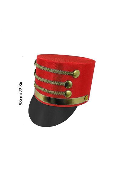Choice1 Red Christmas Party Nutcracker Hat Adult Soldier Knight Hat Marching ...
