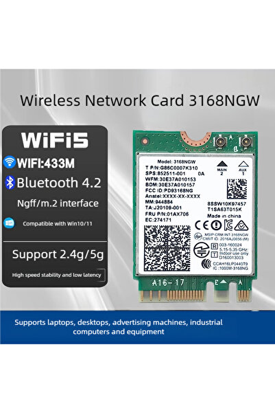 Choice 3168 3168NGW 3168AC NGFF M.2 Dual-Band 5G Wireless Network Card 4.2 Bluetooth Desktop Laptop Win10 1