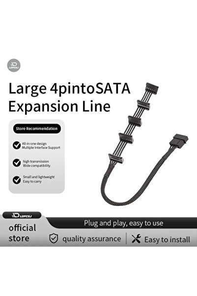 Choice SATA 1to5(D) LDPCSJ 1 Pcs 4-Pin IDE Molex to 5 SATA Power Cable Adapter Durable PC Server Cable 18AW