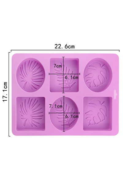 Choice قالب صابون سيليكون على شكل أوراق مربعة ودائرية وردية اللون، لوازم صنع ...