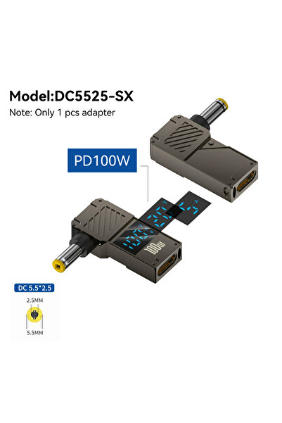 Choice محول طاقة PD100W من النوع C بموصل USB ذكر إلى موصل DC أنثى بمقبس برميل...