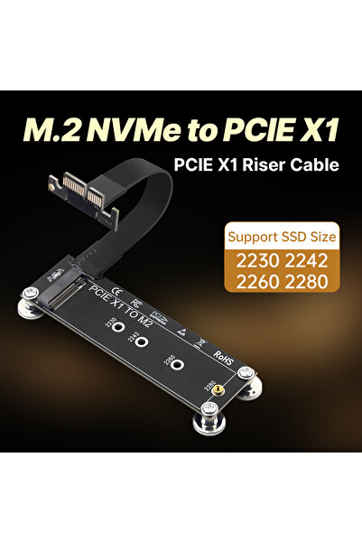 Choice محول بطاقة PCI-E 3.0 X1 إلى M.2 PCI-E 3.0 X1 إلى M.2 NVMe SSD كابل تمديد 10 سم مفتاح M NVMe/