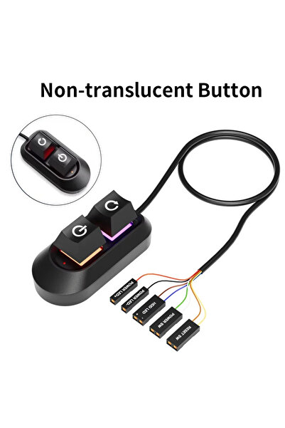 GGBEE لا يوجد زر RGB 2M مفتاح تشغيل سطح المكتب الميكانيكي للوحة الأم للكمبيوت...