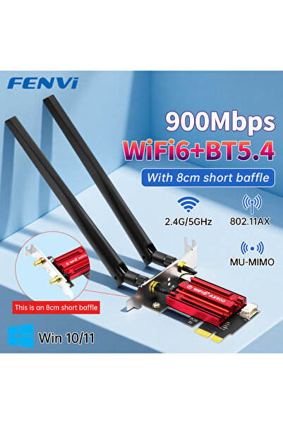 Choice AX900 WiFi 6 BT5.4 FENVI WiFi6 AX900 PCI-E Adapter BT 5.4 900Mbps Dual Band 2.4GHz/5GHz 802.11AX 8cm