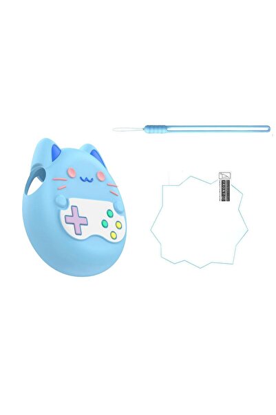 Choice حقيبة حمل زرقاء اللون من تاماغوتشي بارادايس مع غطاء سيليكون، مجموعة حماية 5 في 1 تتضمن تي