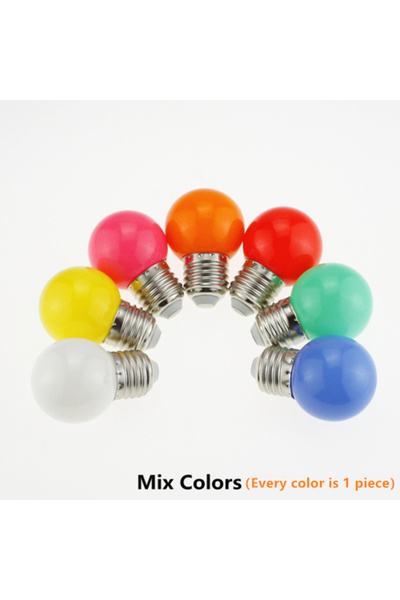 Choice 7 ألوان 7 قطع لمبة إضاءة ليد ملونة G45 1 وات E27 220 فولت مصباح أزرق أ...