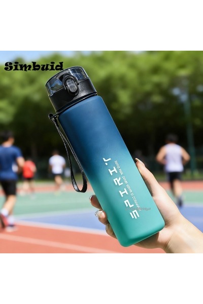 Choice زجاجة مياه رياضية كبيرة مقاومة للتسرب، 800 مل، زرقاء، قطعة واحدة، مع ع...