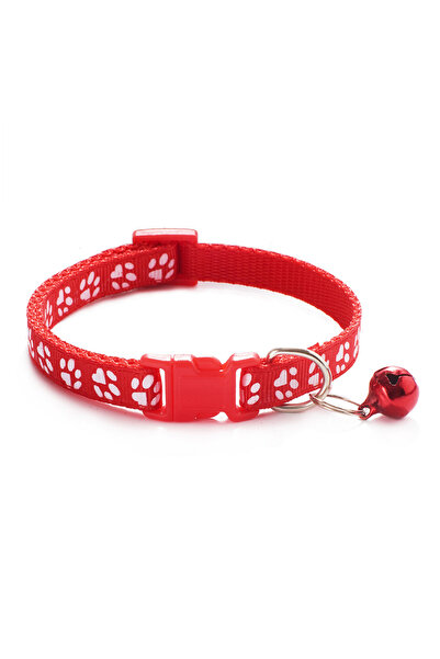 Choice طوق جرس جديد أحمر للحيوانات الأليفة للقطط مطبوع عليه كلب طوق قطط متعدد...