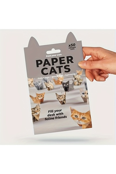 Choice 1 pack New Style Creative DIY Paper Cats 50pcs DIY Paper Cat and Dog Models Cute Printed Origami An