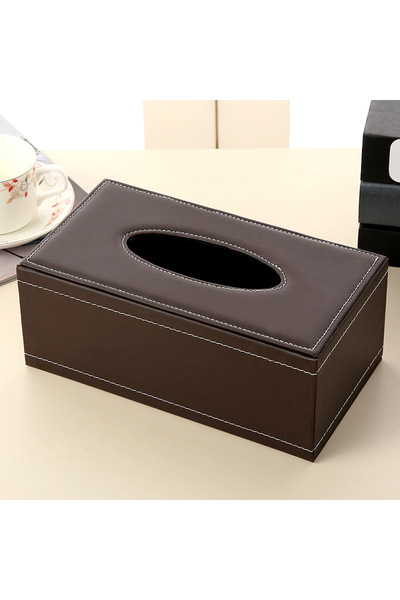 Choice درج ورقي من الجلد البني عالي الجودة، لغرفة المعيشة، صندوق مناديل منزلي...