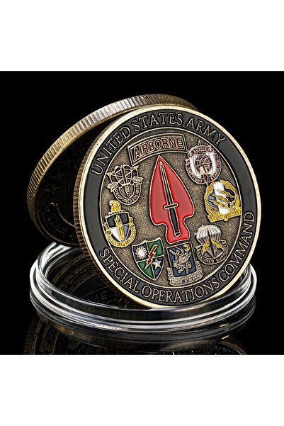 Choice عملة تذكارية مطلية بالبرونز لقيادة العمليات الخاصة للجيش الأمريكي، لون...