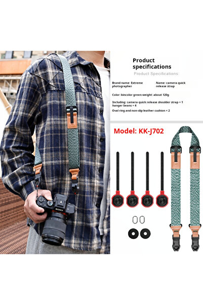 Choice حزام كاميرا KK-J702 مناسب لكاميرات كانون ونيكون وفوجي ولايكا وحزام كتف...