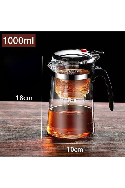 Choice كوب أنيق ومقاوم للحرارة العالية بسعة 1000 مل، طقم شاي منزلي، فلتر شاي ...