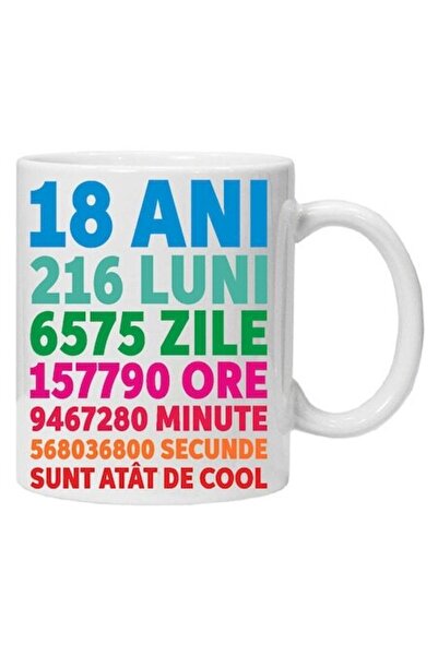CRD PRINT Personalized mug '18 years 216 months ...', 330ml, white -