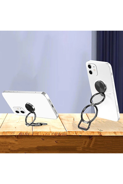 Choice A Metal Foldable Phone Holder 360 Degree Rotation Stand Double Finger ...